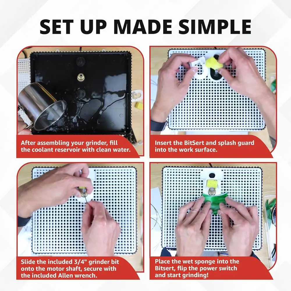 스테인드 글라스 및 모자이크용 정밀 유리 연마기, 다이아몬드 비트 포함, 전문가 및 취미가들에게 이상적