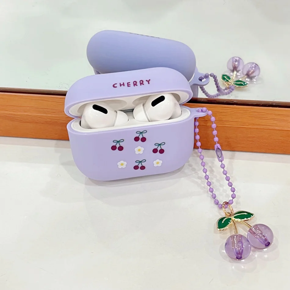 AirPods 3 Proシリコンチェリーケース,保護イヤホンケース,airpods 2 3, Airpods 3