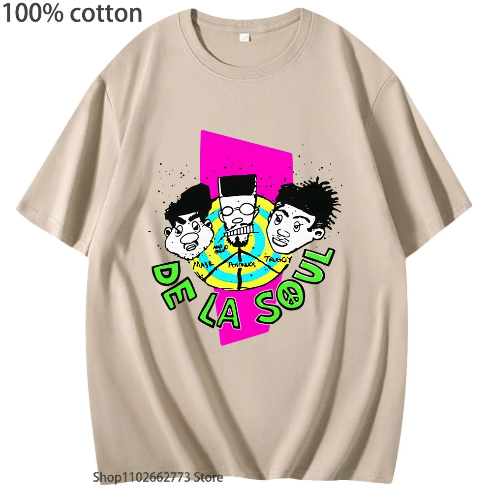 De la soul für Fans Grafik T-Shirts Männer/Frauen Kleidung High Street Kpop T-Shirt 100% Baumwolle T-Shirts Mode weibliche Tops O-Ausschnitt lässig