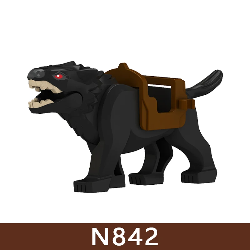 Mittelalterliche Burg Soldat Figuren Bausteine Ritter Ork Krieger Drache Wolf Tiere Kampf Flaggen Zubehör Ziegel Spielzeug Jungen
