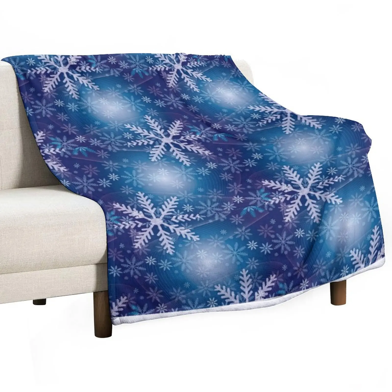 

Whimsical Geometric Winter Snowflakes Throw Blanket Kid'S Decorative Throw Bed Blankets