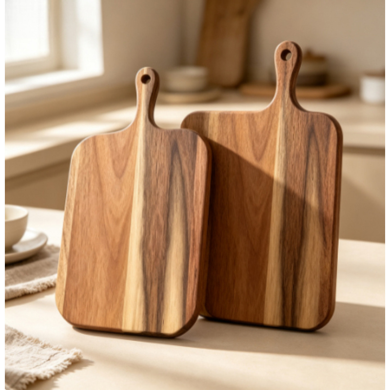  Wooden Handle Cutting Board Charcuterie Board Bread Fruit Serving Plate 