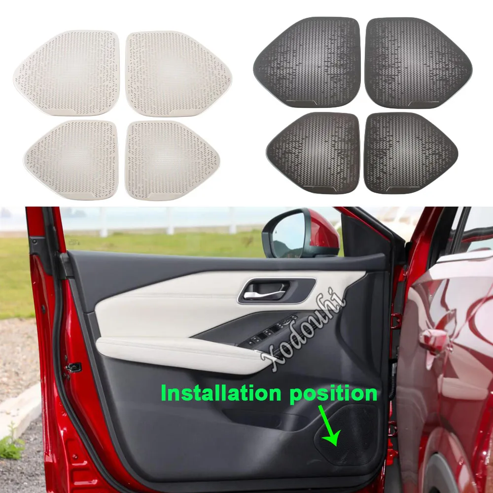 

Car Door Audio Speaker Horn Cover Trim Frame Steel Decoration Sticker Interior Accessories For Nissan Qashqai J12 2022 2023 2024