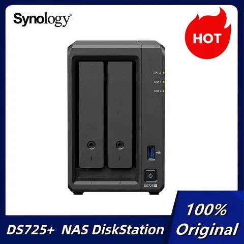 Synology DS725+ 2-Bay NAS DiskStation Network Cloud Storage Server (Diskless)