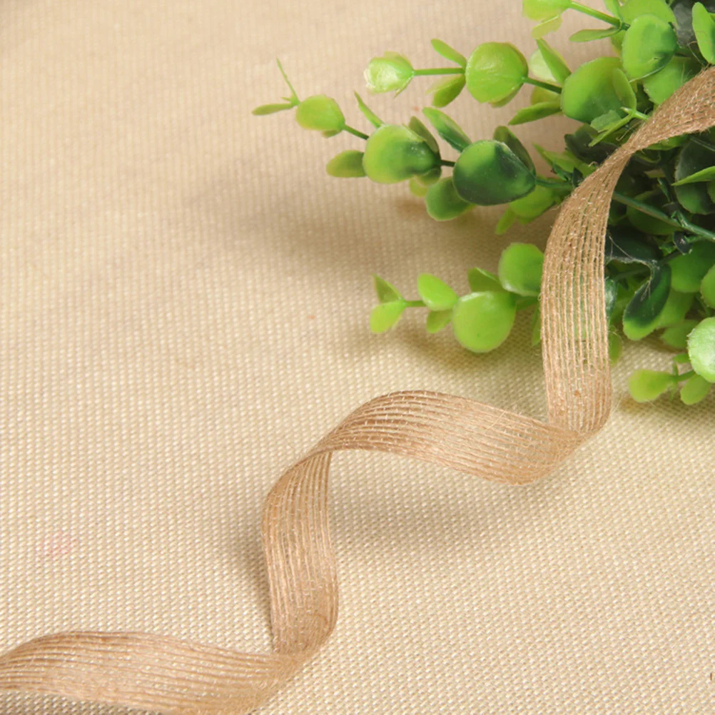 

3 pcs 2 Cm 10 Meters Natural Burlap Ribbon Roll Durable Hessian Fabric Spool For Diy Crafts Wedding Decoration Gift Wrapping