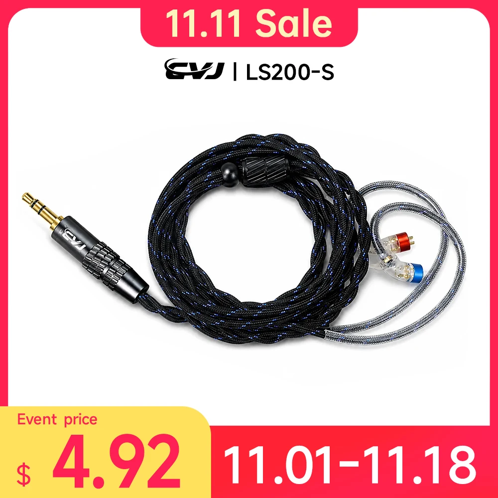 CVJ LS200-S Câble de Mise à Niveau pour Écouteurs Prise Interchangeable 3.5MM 4.4MM Câble Audio HiFi IEM de Qualité 0.78MM QDC pour KZ CCA FIIO TRN