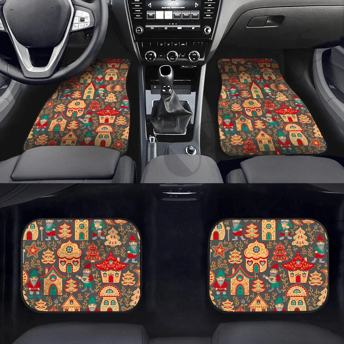 

Nutcracker Funny Pattern Magic Colorful Newest Car FLoor Mats 3D Printed Pattern Mats Fit for Most Car Anti Slip Cheap Style-1