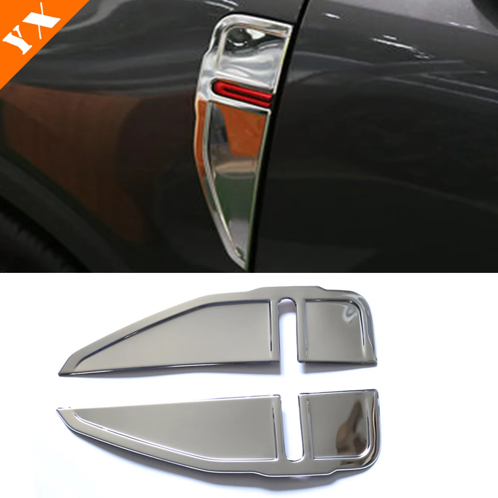 Stainless For Changan CS55 Plus 2 gen Accessories 2022-2024 Car Side Wing Fender Door Emblem Badge Stickers Garnish Trim 2pcs