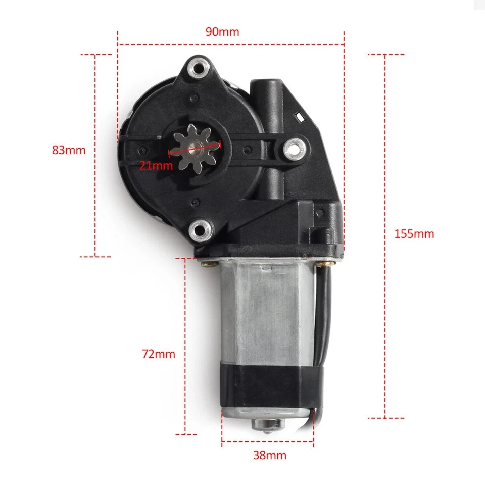 3 Löcher + 8 Zähne Auto-Fensterhebermotor für BMW E30 325is 1987-1995 Fahrerseite 12V Fensterhebermotor – Detail 7