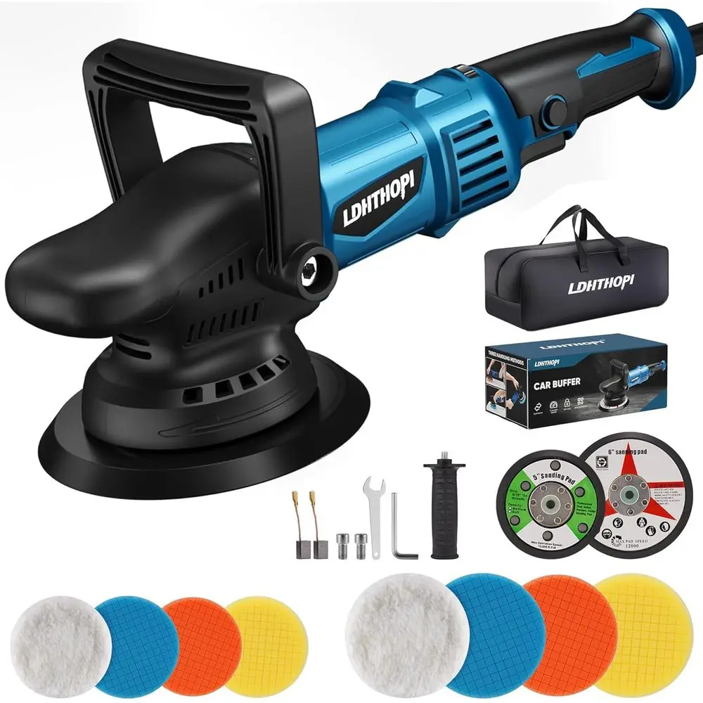 

Dual Action Polisher, 980W 5/6 Inch, 9MM Random Orbital Buffer Polisher for Car Detailing, 2800-5800RMP, 6 Variable Speed Buffer