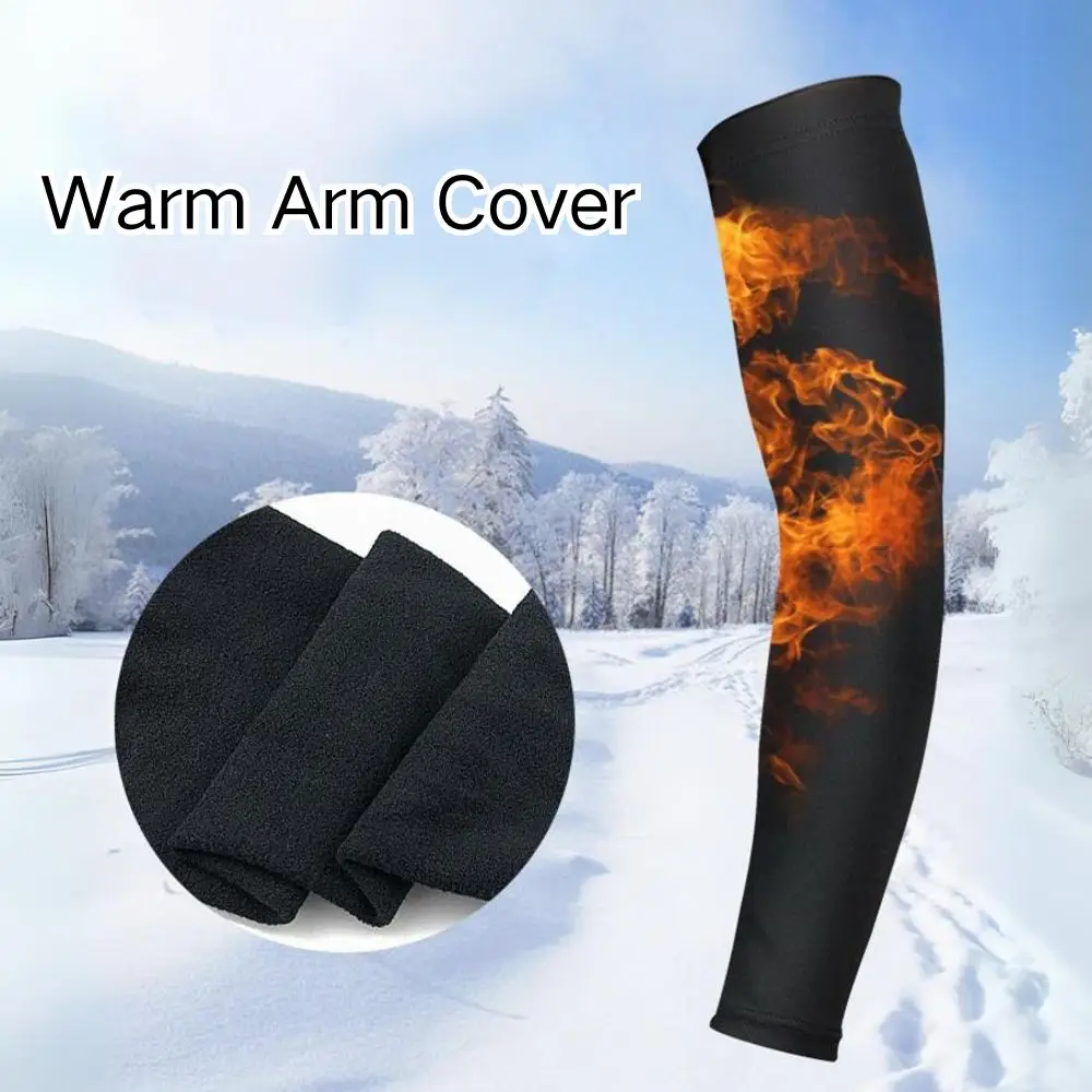 Winter Warm Arm Cover Plus Size Man Women Oversleeve Elbow Protection Cold-proof Cuffs Fashion Fingerless Arm Warmers Gloves