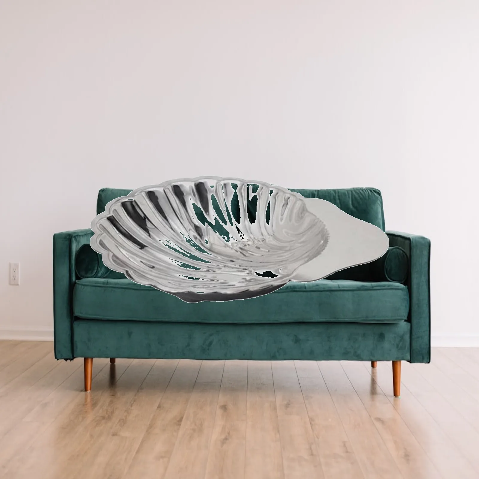 Deep Shell Metal Bowl for Salad Serving Decorative Display Dish Stainless Steel Tray for Home Showroom