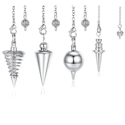 Silver Color Copper Metal Pendulum for Dowsing Divination Energy Reiki Healing Pointed Meditation Witch Spiritual Pendulos X092