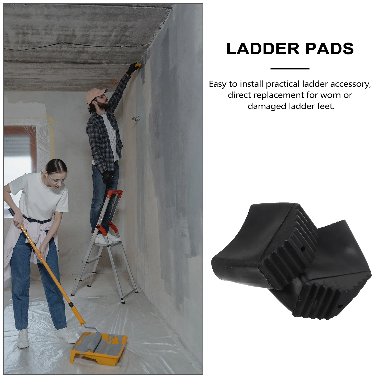 

4 Pcs Foot Cover Rubber Pads Multi-Function Ladder Feet Cushion for Feet End Caps Replacement Durable Anti Slip Construction
