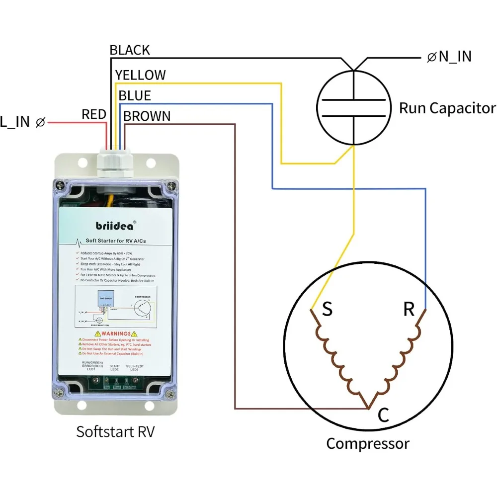 Soft Start for RV Air Conditioner, Soft Starter for RV Enables Easy Start an A/C & Appliances on RV Power with a Small Generator