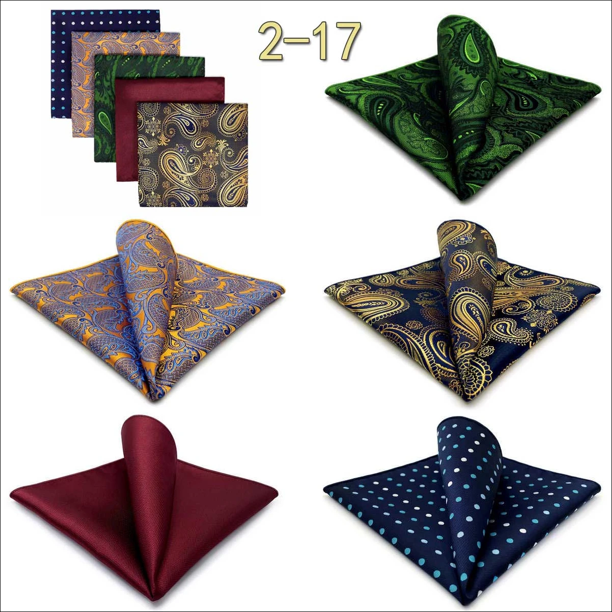 5 Pack Mens Suit Pocket Square Handkerchief Set Various Hanky Lot Classic Gentlemen Wedding Gift Accessories Large Dropshipping