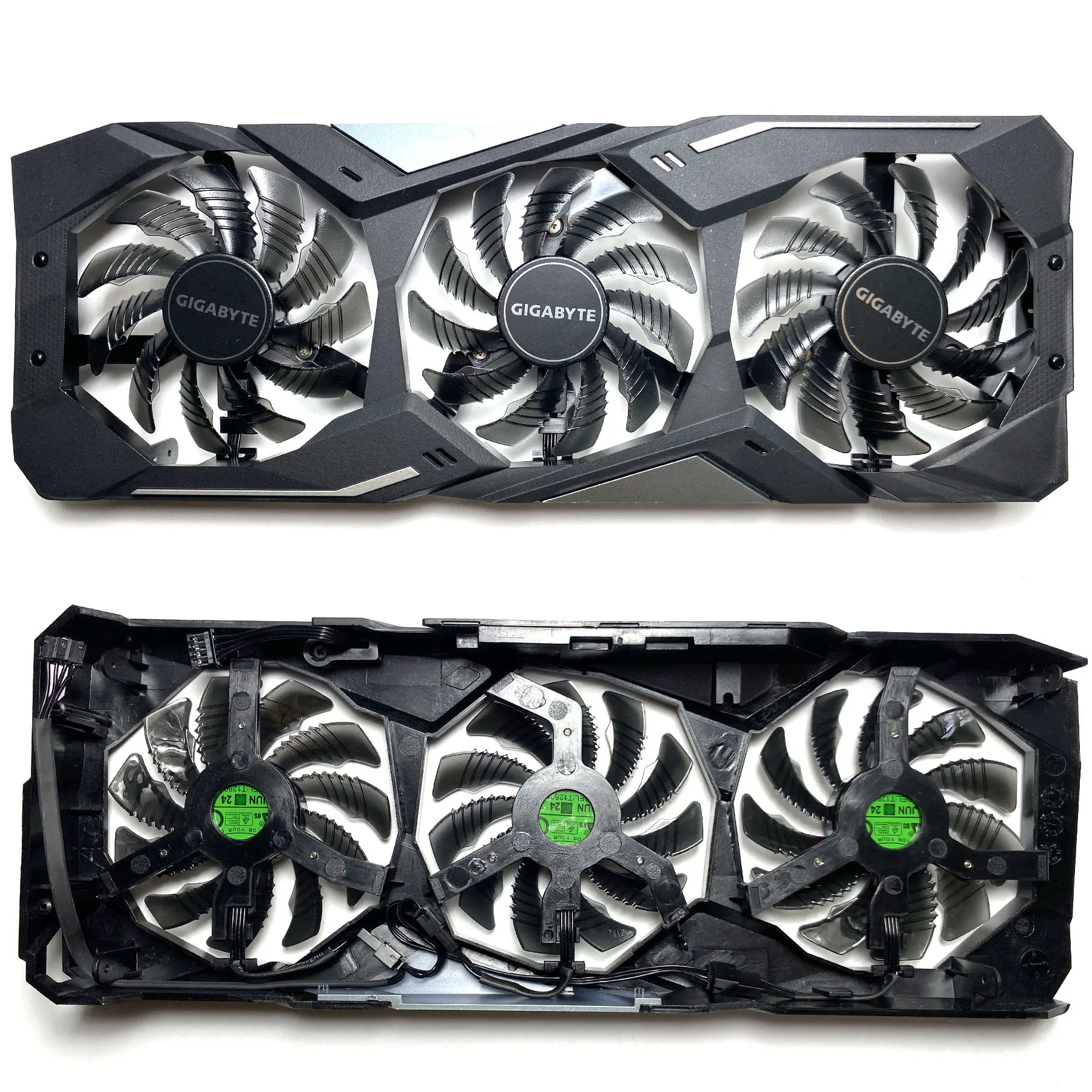 For GIGABYTE GeForce RTX5500XT 5600XT 5700 5700XT Gaming OC Graphics Card Replacement Fan panel with fan T128010SU PLD08010S12HH