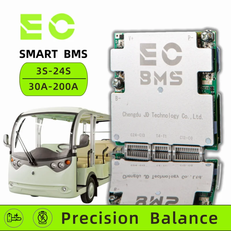

ECBMS Solar Ready BMS 6-18S 50-180A 12V 24V 48V LiFePO4 Литий-ионный аккумулятор Fast Balance Board RV Marine Smart Bluetooth Active