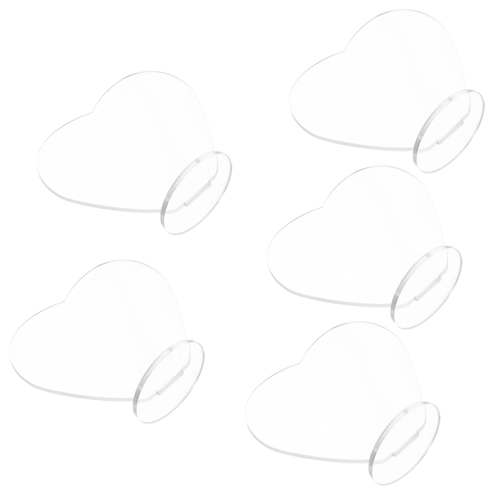 

5pcs Heart Shaped Acrylic Display Stand Clear For Greeting Cards Multi-Functional Desktop Organizer Decorative Plate Stand Card
