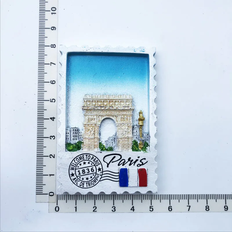 Exquisite Paris Arc de Triomphe Stamp Fridge Magnet Personalized Decoration Message Sticker Crafts Tourism Souvenir