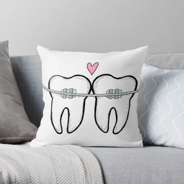 

Braces Printing Throw Pillow Cover Soft Decorative Comfort Cushion Bedroom Anime Wedding Car Bed Pillows not include One Side