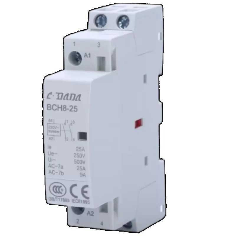 Electric Household Modular Contactor BCH8 1P AC Contactor, Magnetic Contactor 220V