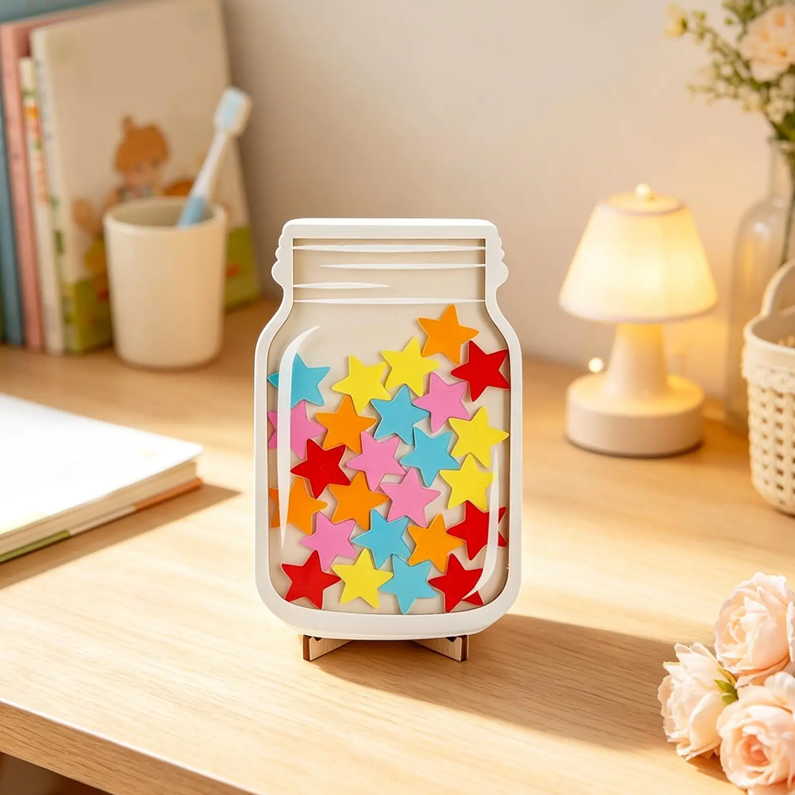 Wooden Jar Reward Behavior Potty Training Tool For Classroom Educational Motivation Tool Reward storage