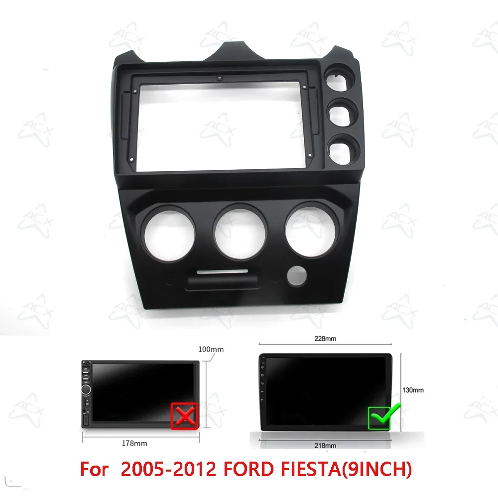 9-Zoll-Autoradio-Faschien für 2005-2012 FORD FIESTA Android Stereo-Rahmen-Player 2-Din-Headunit-Panel Armaturenbrett-Verkleidung – Detail 2