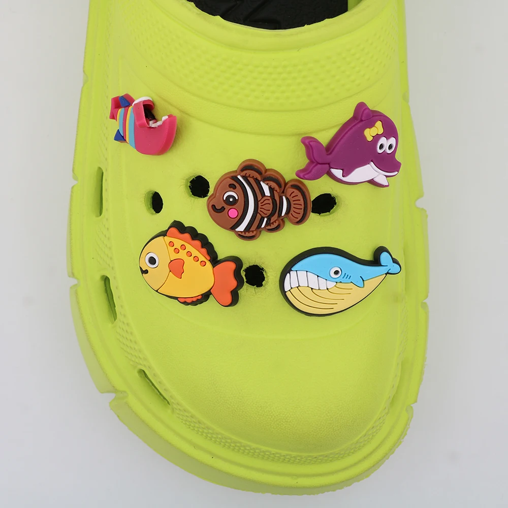 Shoe Buckles Decoration Charms Cute Cartoon Starfish Whale Shoe Accessories Marine Animals Ornament Adult Children Gift 1 Pc - Detail 1