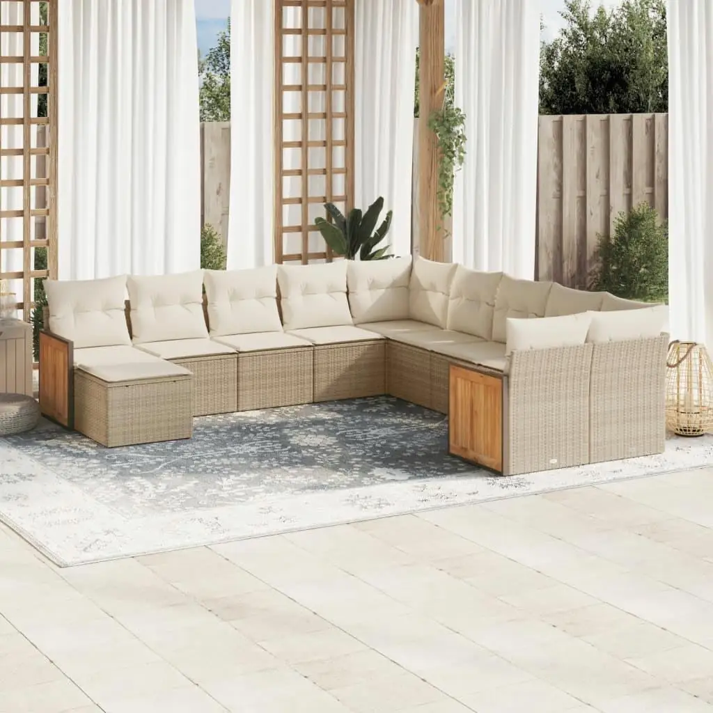 

Beige Cream White Garden Sofa Set Outdoor Furniture Comfortable Seating for Patio Balcony or Backyard
