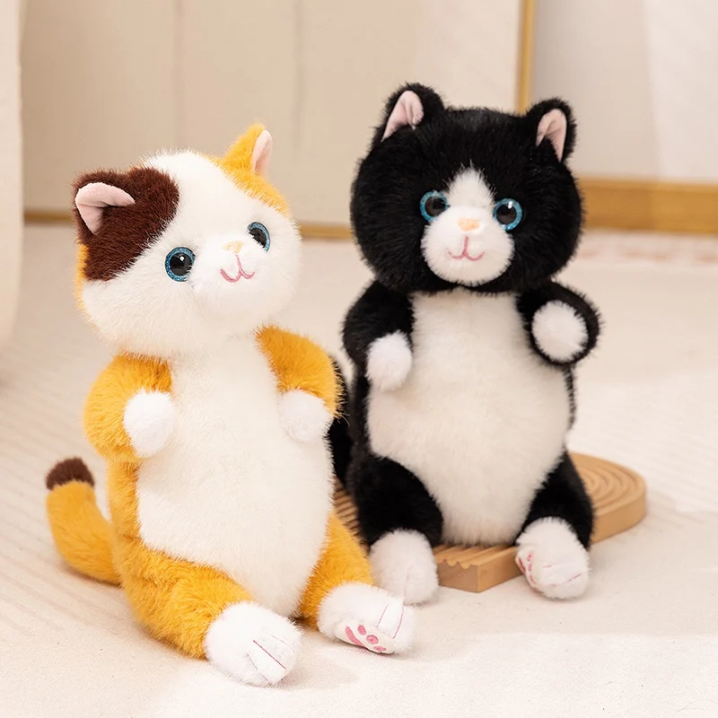 20/30cm dibujos animados lindo gato muñeco de peluche mochila simulación suave gato a rayas Animal relleno juguete decoración del hogar regalo para niños