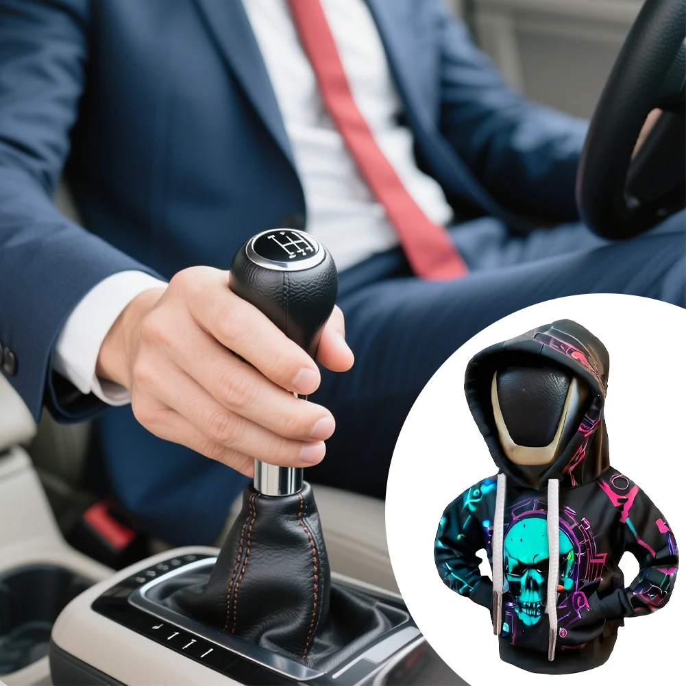 الإبداعية الجمجمة سيارة ذراع السرعة مقنعين الملابس سيارة ذراع السرعة غطاء صغير هوديي سيارة الداخلية والعتاد التحول غطاء غبار