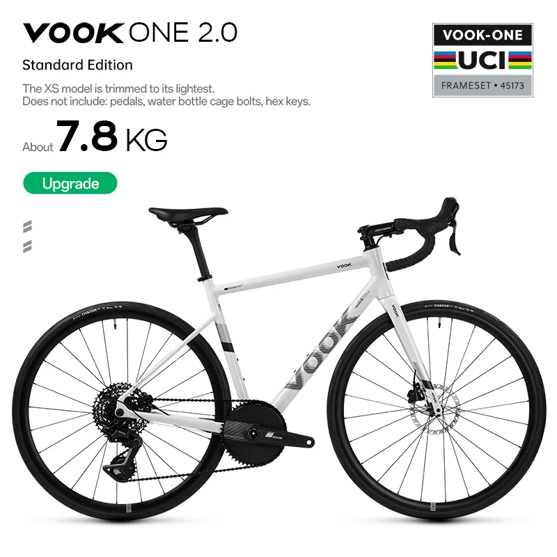 

VOOKONE 2.0 Road Bike 7.8kg Ultralight Weight Bicycle with Carbon Fork & Hydraulic Disc Brakes for Conquering The Road