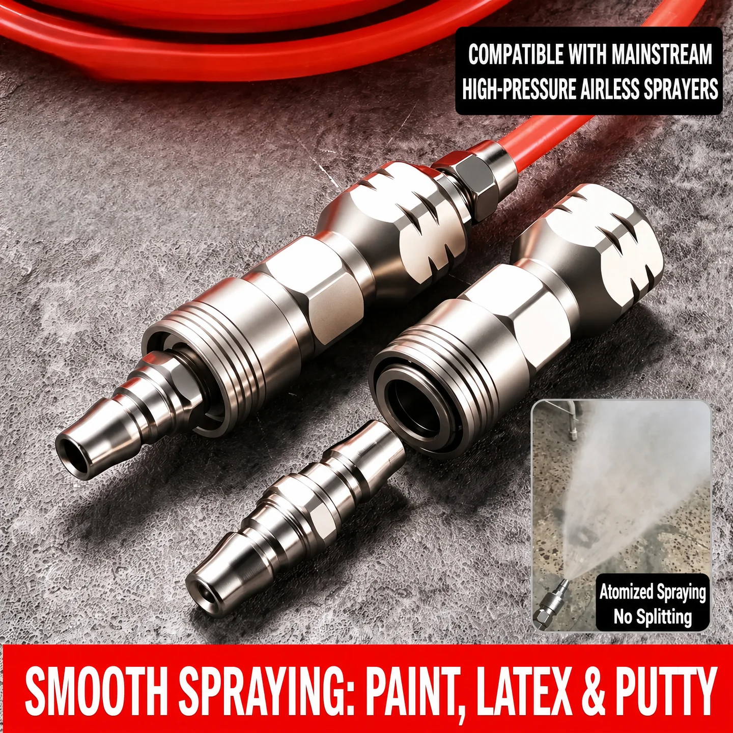 Stainless Steel Quick Connect Spray Tip High Pressure Atomizing Airless Paint Sprayer Nozzle Universal Replacement Accessories