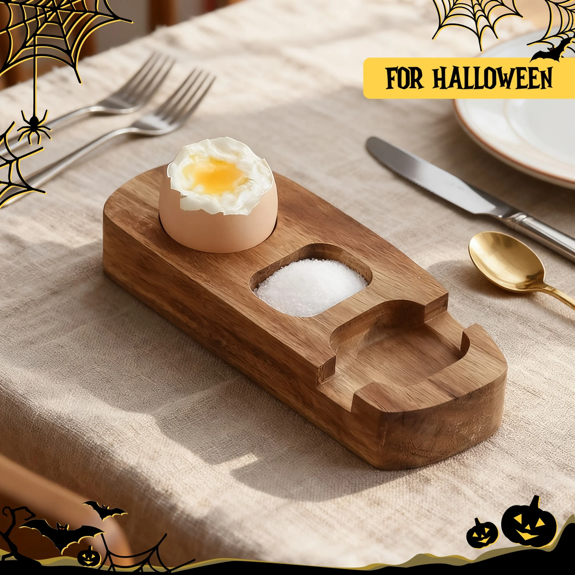 

Набор деревянных подносов для яиц из 2 предметов с ложкой и блюдом для приправ, деревянным держателем для яиц, инструментом для пирсинга чашек из яичной скорлупы, подстаканником, инструментами для яиц