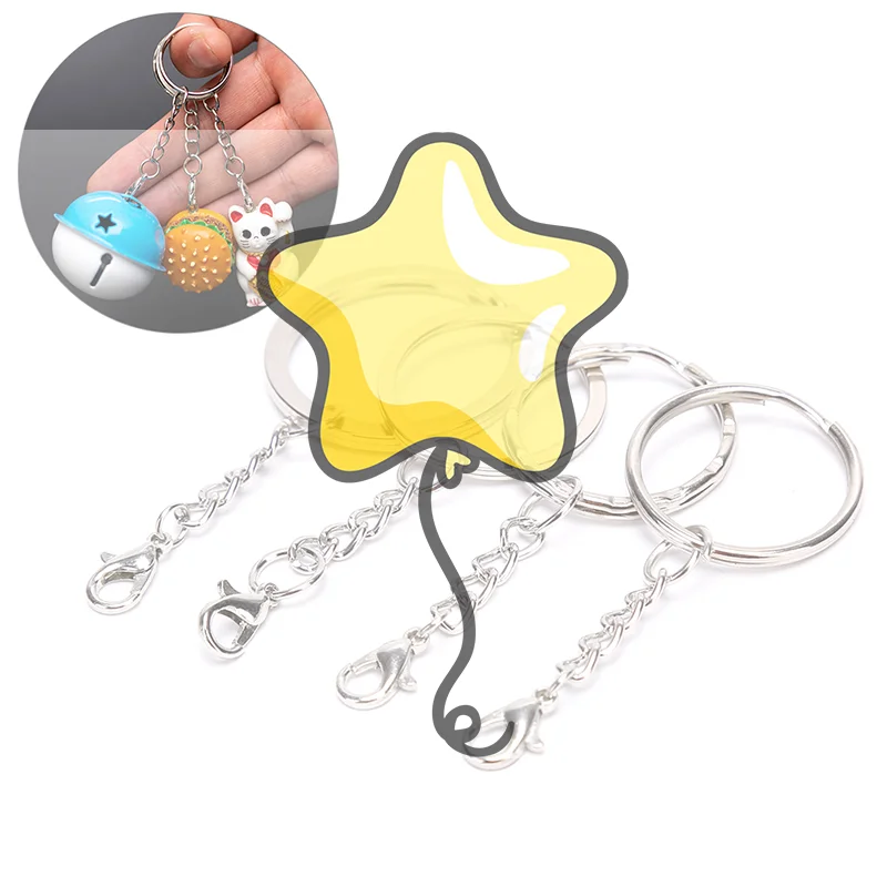 

10Pcs/Set Polished Silver Keyring Split Ring Short Keyring DIY Making Keychains