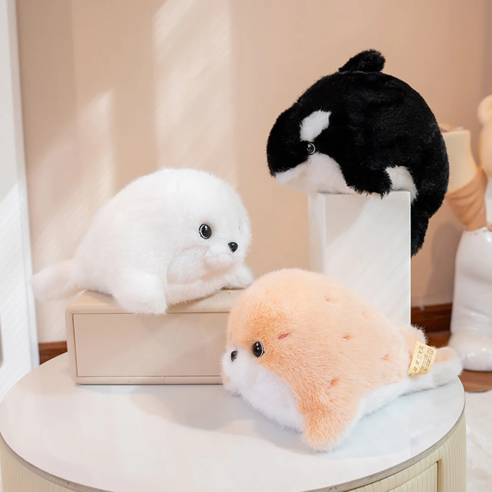 

Kawaii Blue Orca Whale Plush Toy Cute Killer Whale Stuffed Sea Animal Seal Soft Dolls Fun Ocean Plushie Birthday Christmas Gifts
