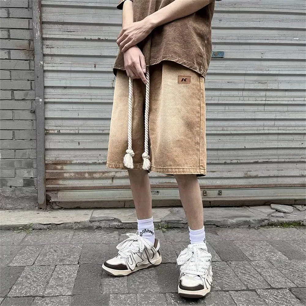 Y2k Ribbons Vintage Cargo Shorts Summer Japanese Streetwear Harajuku Shorts Casual Men Casual Shorts With Pockets ropa hombre