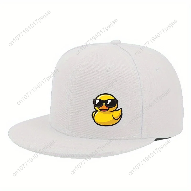 [Стильная бейсболка] Легкая регулируемая плоская бейсболка 2D |   Стильный принт утки, дышащий, простой, с плоским краем, подходит