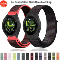 20mm 22mm Nylon Loop Straps for Garmin Forerunner 55 165 645 255 265 955 965 Duraable Fabric Wristband for Garmin Venu 2 3/Move