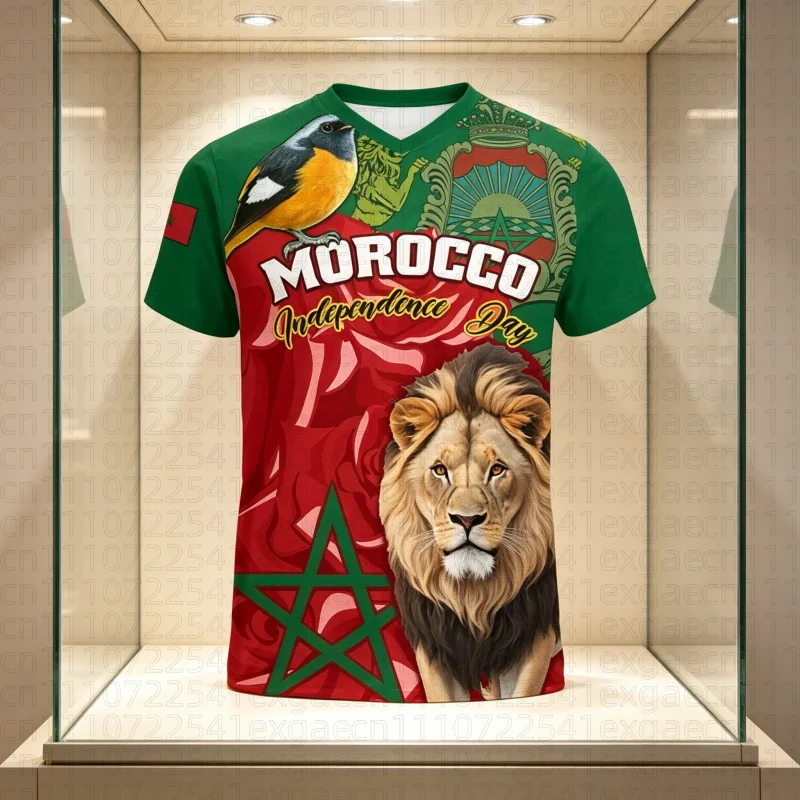 3D Moroccan Flag Emblem T-Shirt
