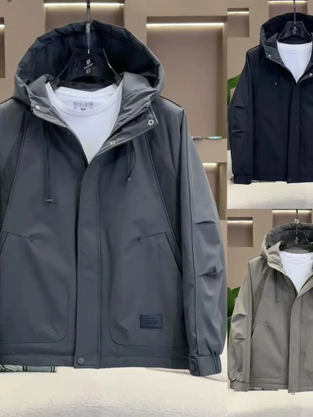 

Ретро-японская мужская хлопковая куртка с капюшоном, рабочая одежда в стиле пэчворк, осенне-зимняя модная верхняя одежда Cleanfit на молнии