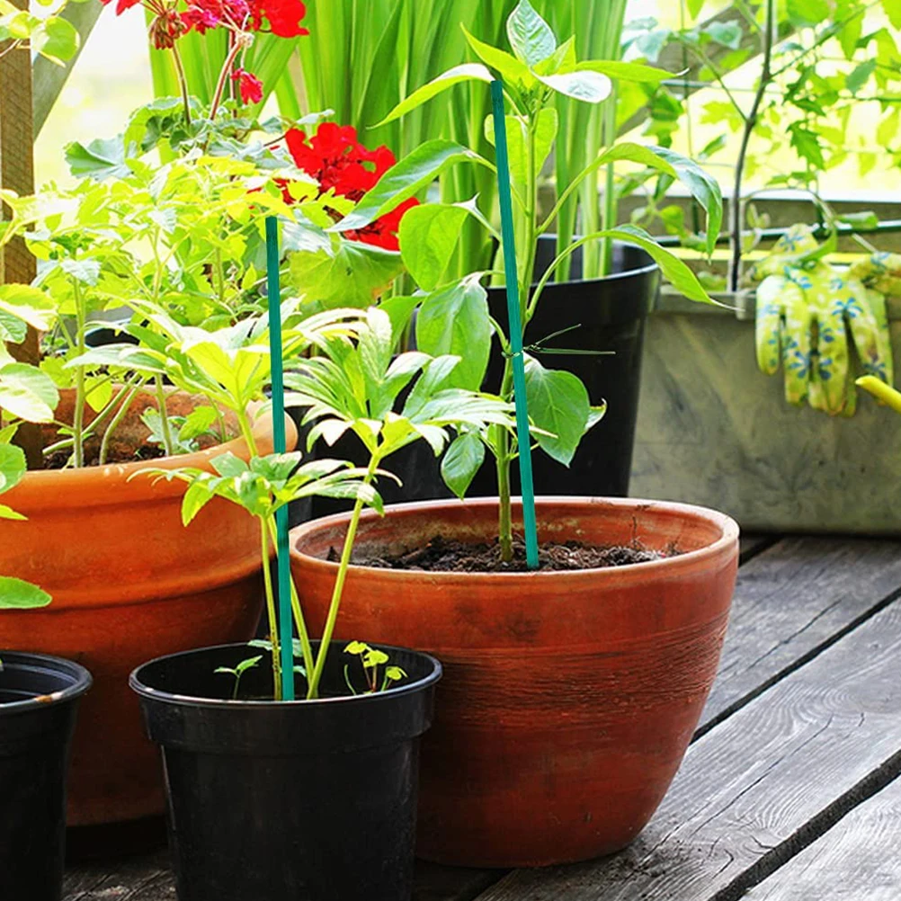 

50 Pcs Bamboo Sticks Plant Support 38cm Length for Plants Garden Stakes Straight Growth Decorative Poles Bamboo