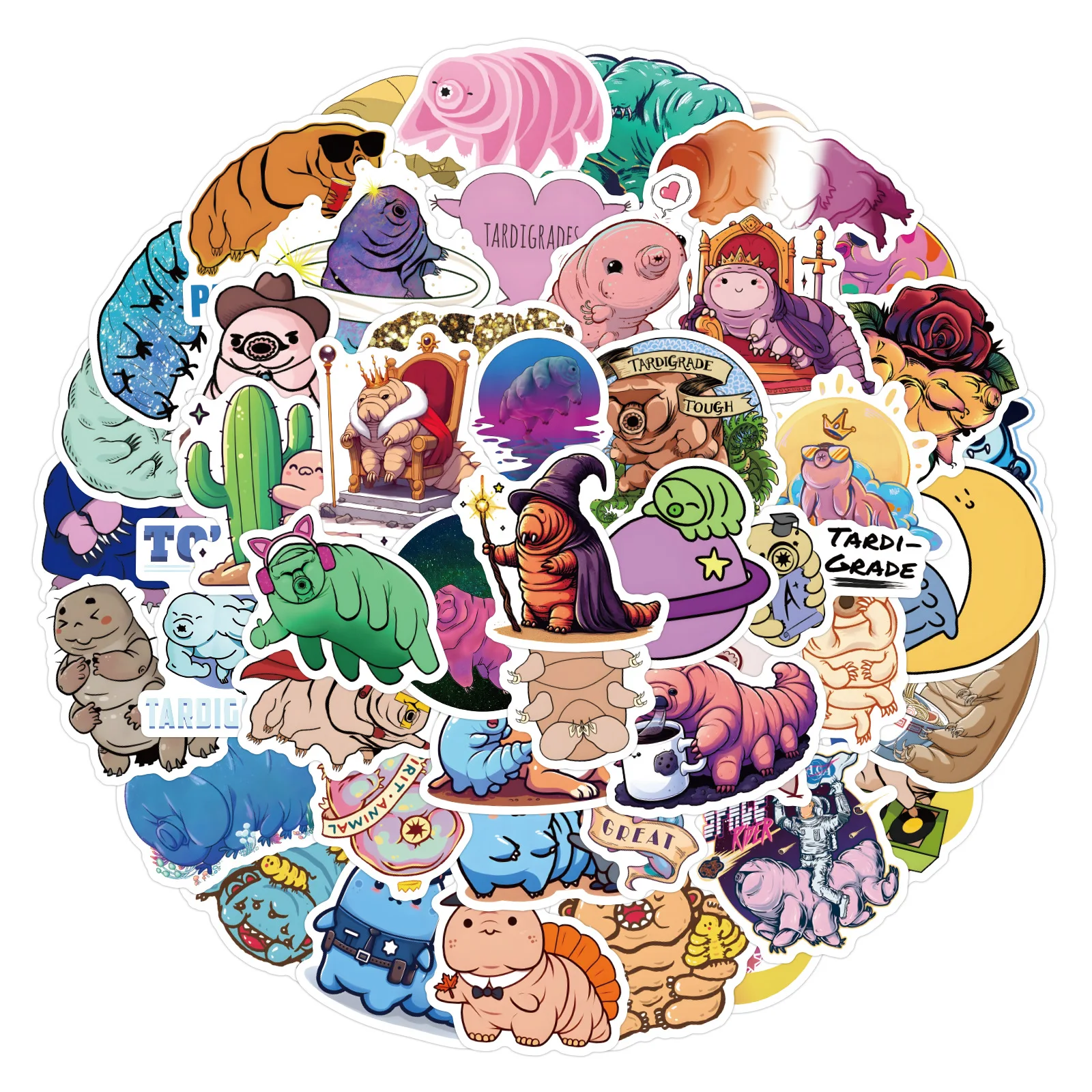 60 قطعة مضحك لطيف Tardigrade ملصقات خمر DIY بها بنفسك الاطفال دفتر الأمتعة الغيتار المحمول الهاتف الثلاجة ملصق مائي لعبة ديكور هدية