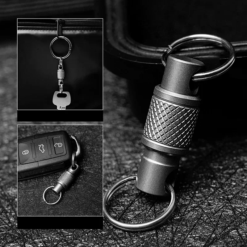Removable 360 Degree Rotation Multifunctional Portable For Waist Belt Outdoor Tool Titanium Alloy Keychain Key Holder