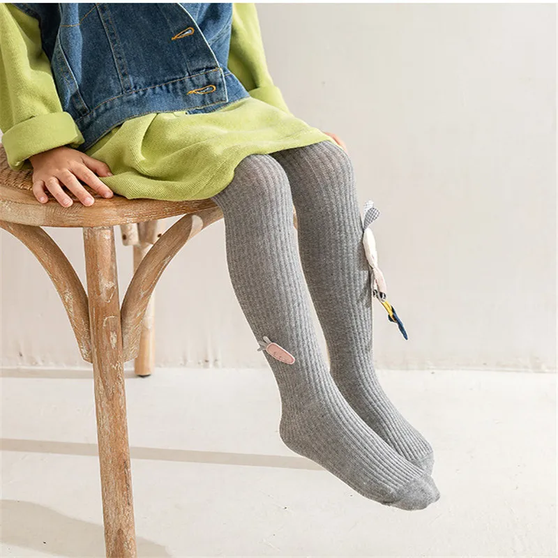 2-7Years Spring Autumn Tights for Girls Knitted Children\'s Pantyhose Cartoon Rabbit Kids Girls Tight 2022 Clothes Accessories