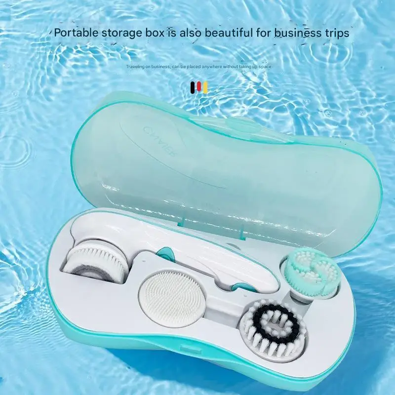 Mini waterproof portable massager, electric facial cleanser, rechargeable model, household multifunctional facial cleanser