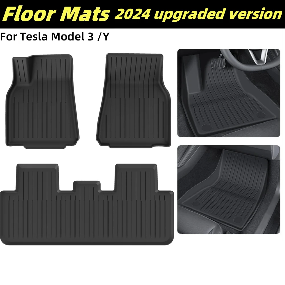 

Car Floor Mats for Tesla Model 3 / Y upgrade Car Four Seasons Waterproof Non-slip Floor Mat NEW TPE Special Car Accessories
