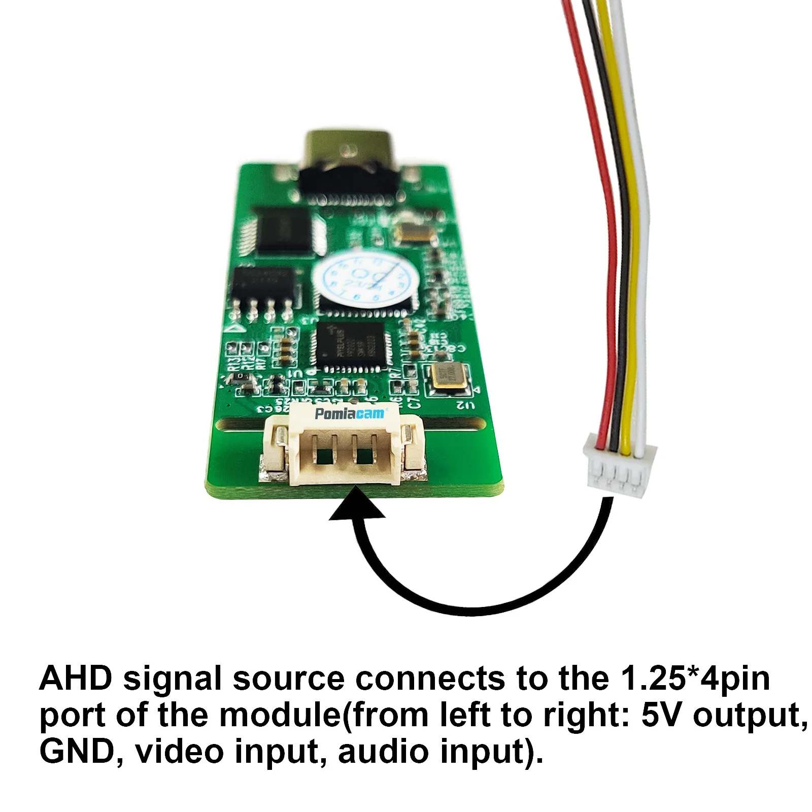 USB/TYPE-C output board AHD to USB capture Analog signal to digital USB camera module AHD to Type-c module UVC free drive