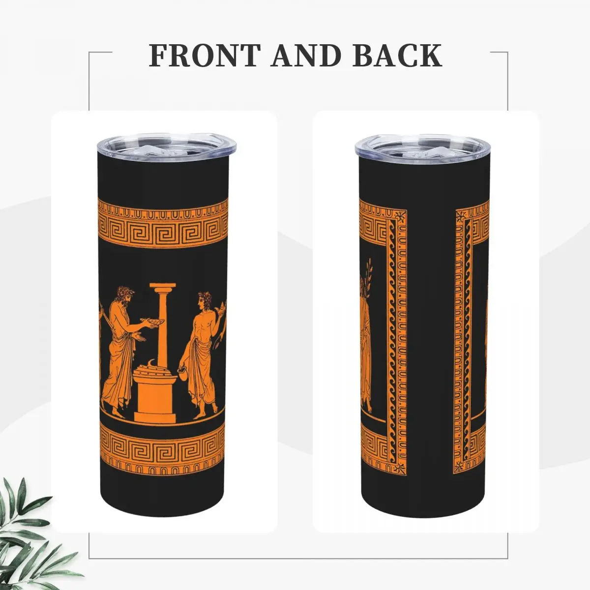 Red Figure Greek Vase Offering Scen Stainless Steel Tumbler Vacuum Insulated Mug Thermal Cold Cup Straws With Lid 20oz